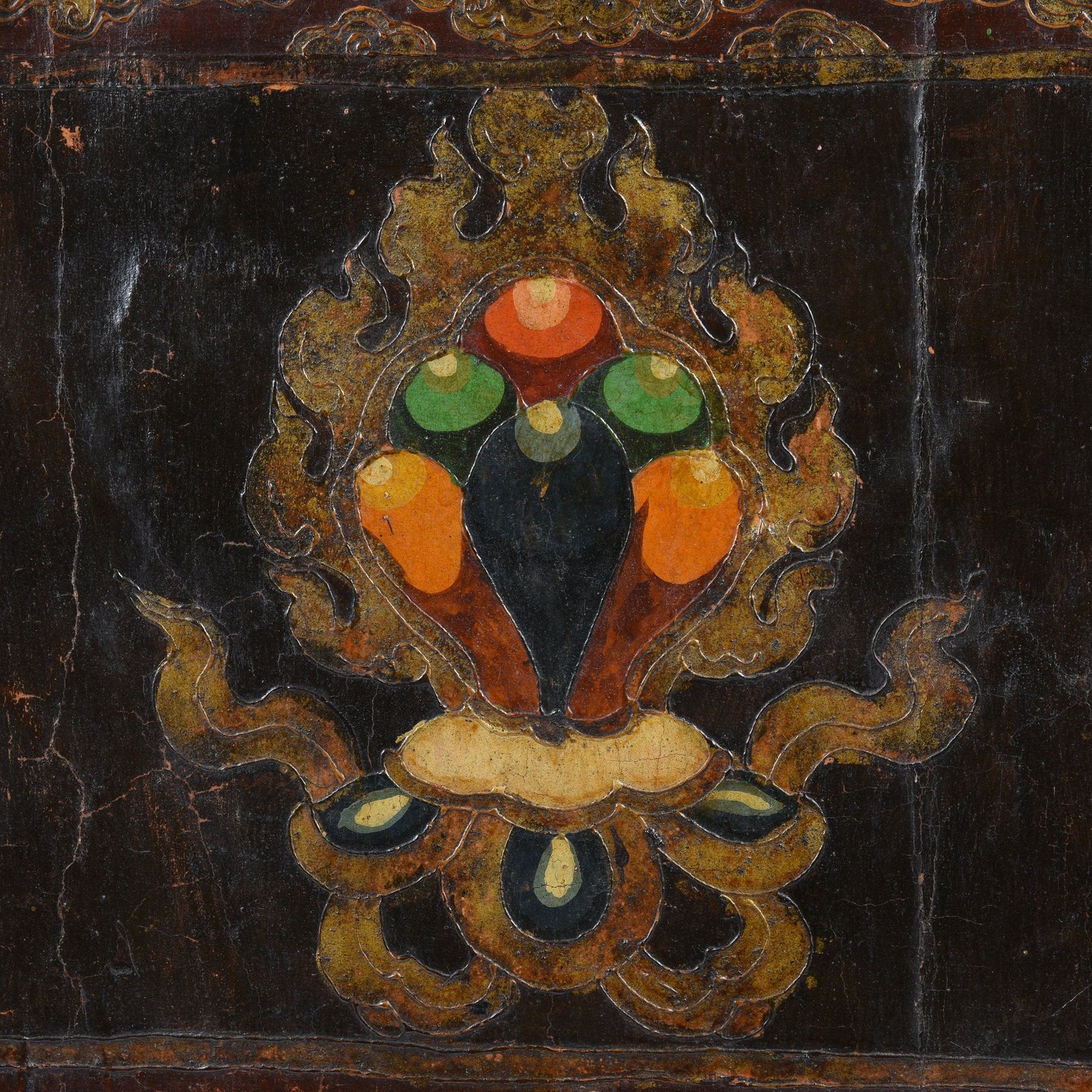 Tibetan Dragon Door panel With Original Paint 75 - 100 Yrs Old