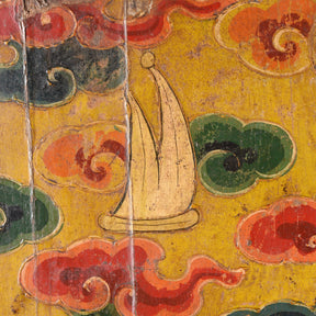 Tibetan Dragon Door Panel With Original Paint 75 - 100 Yrs Old