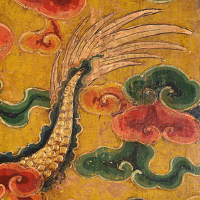 Tibetan Dragon Door Panel With Original Paint 75 - 100 Yrs Old