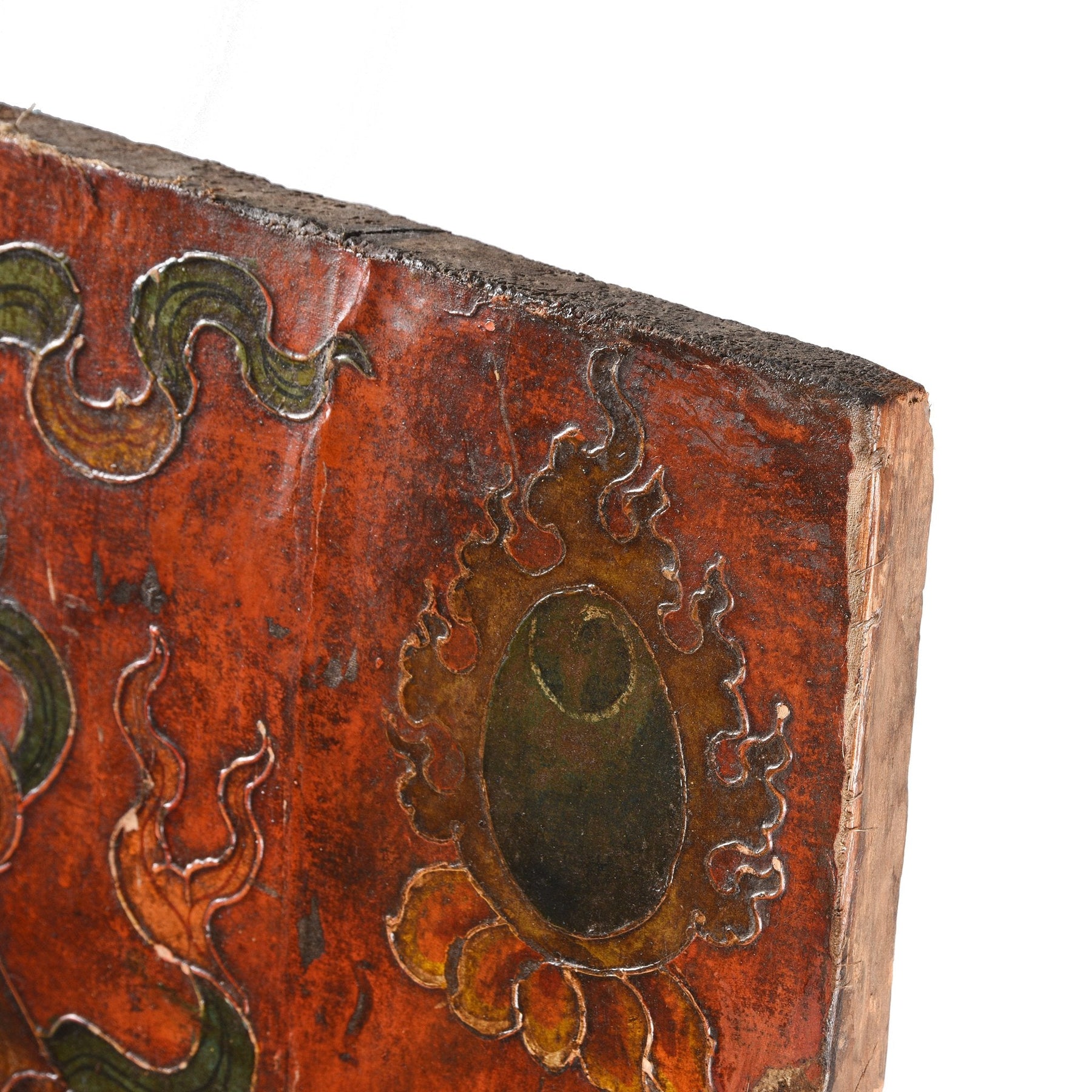 Tibetan Dragon Door Panel With Original Paint 75 - 100 Yrs Old