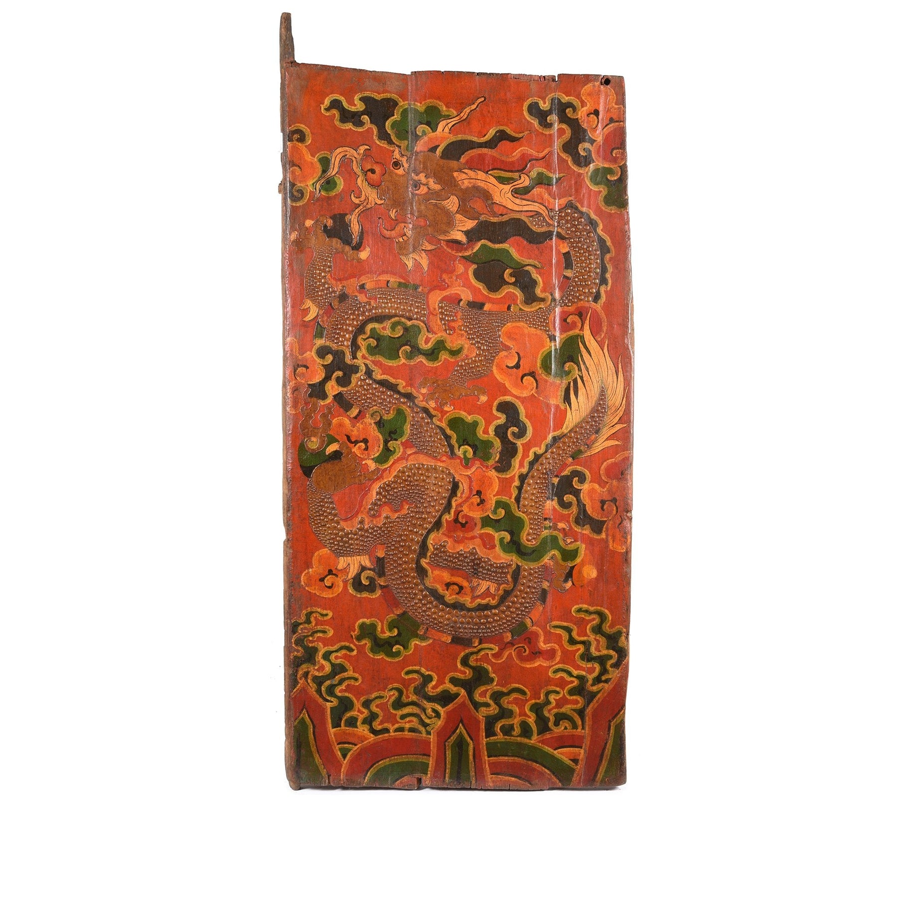 Tibetan Painted Door panel With Original Paint 75 - 100 Yrs Old