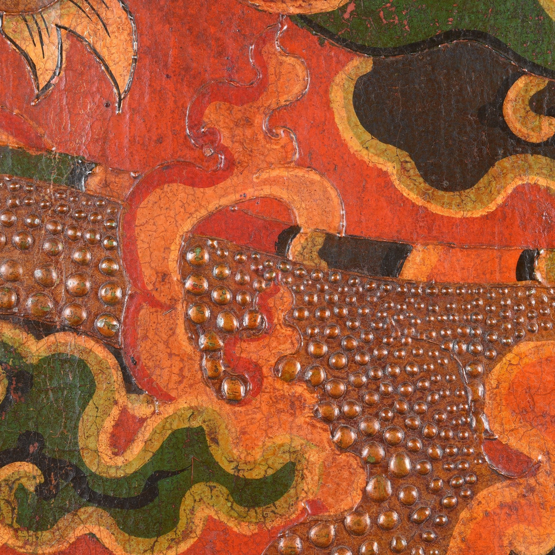 Tibetan Painted Door panel With Original Paint 75 - 100 Yrs Old