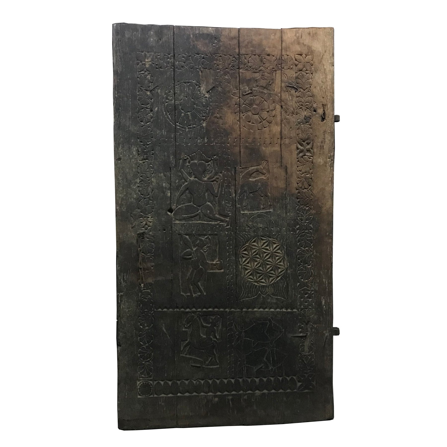 Tribal Elephant Window Shutter From Maharastra - 19thC