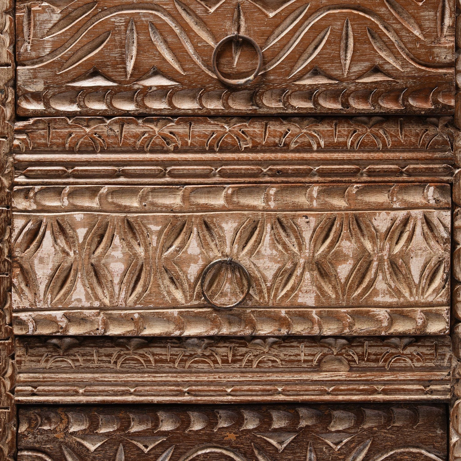 Bedside Cabinet Made From Reclaimed Carved Teak