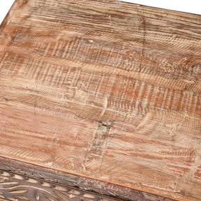Bedside Cabinet Made From Reclaimed Carved Teak