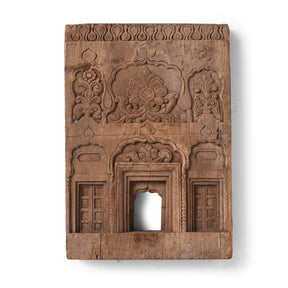 Carved Teak Votive Panel From Andhra Pradesh -Ca 1920