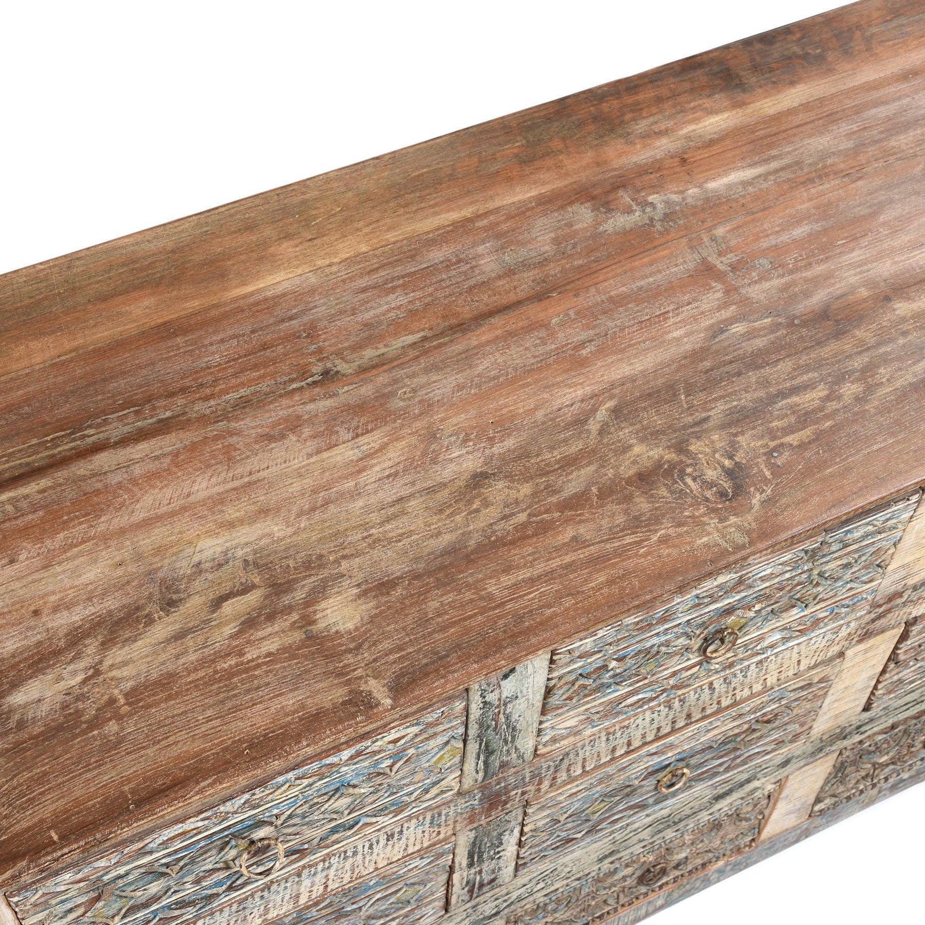 Carved Chest Of 12 Drawers Made From Reclaimed Teak