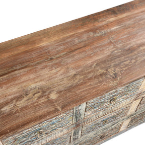 Carved Chest Of 12 Drawers Made From Reclaimed Teak
