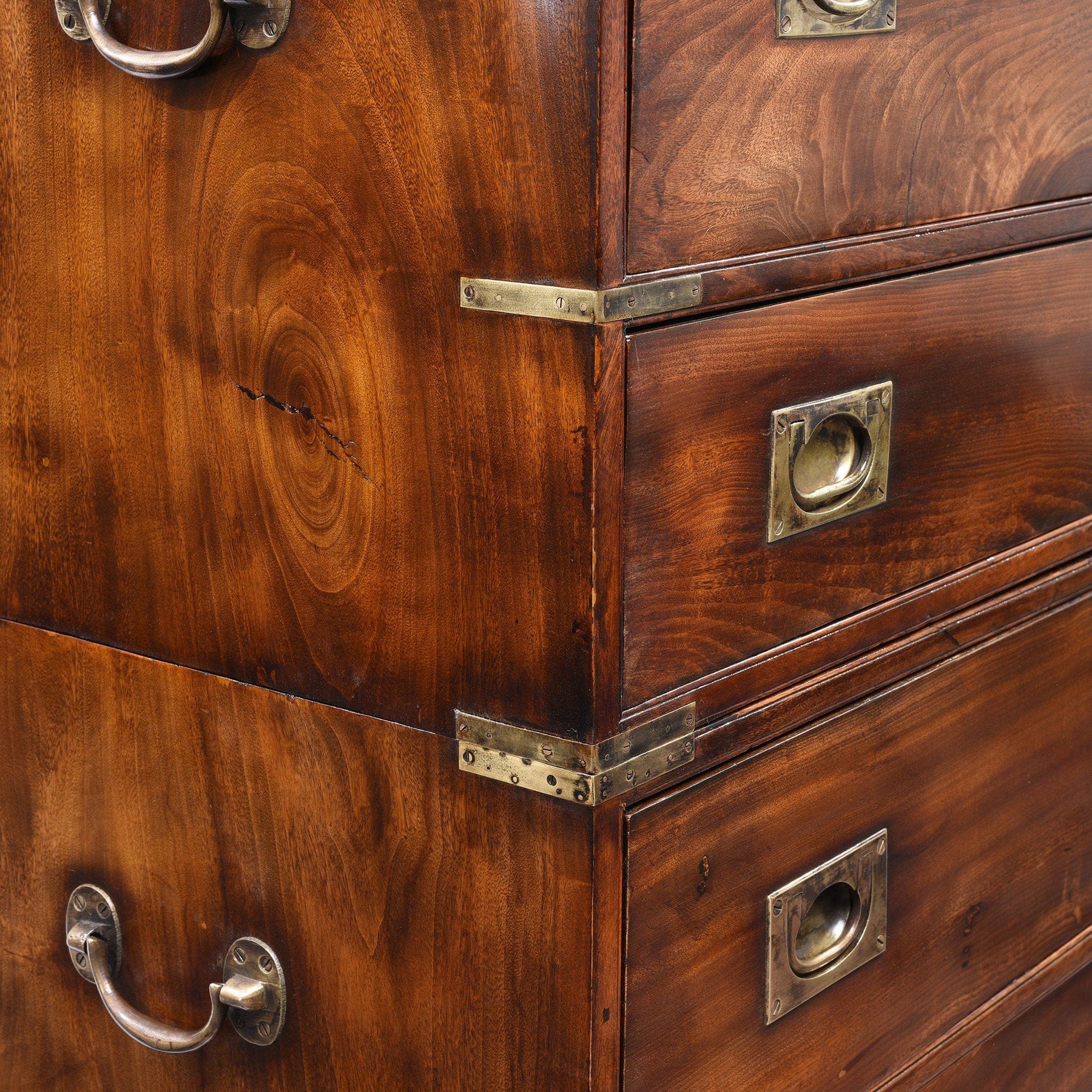Chinese Export Secretaire Campaign Chest - Ca 1865