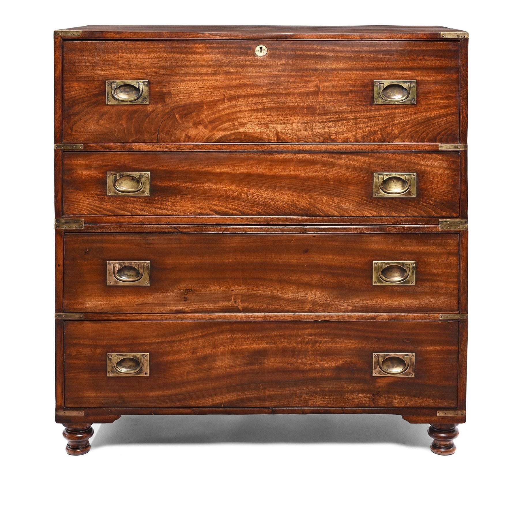 Chinese Export Secretaire Campaign Chest - Ca 1865