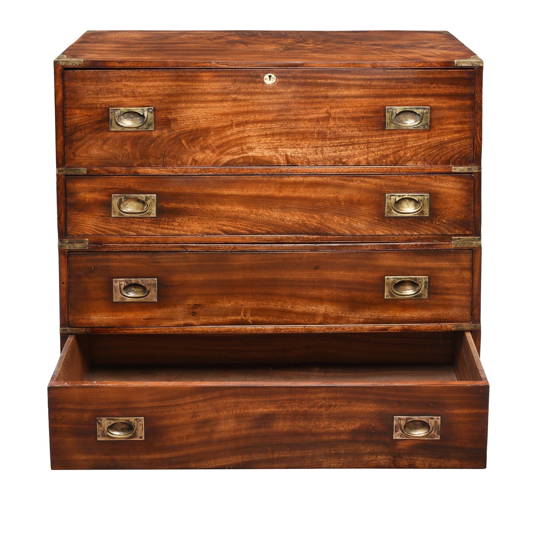 Chinese Export Secretaire Campaign Chest - Ca 1865