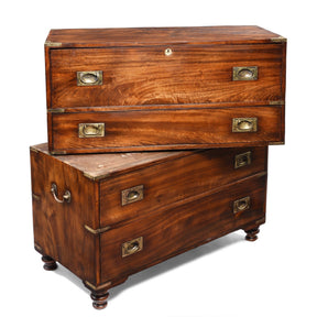 Chinese Export Secretaire Campaign Chest - Ca 1865