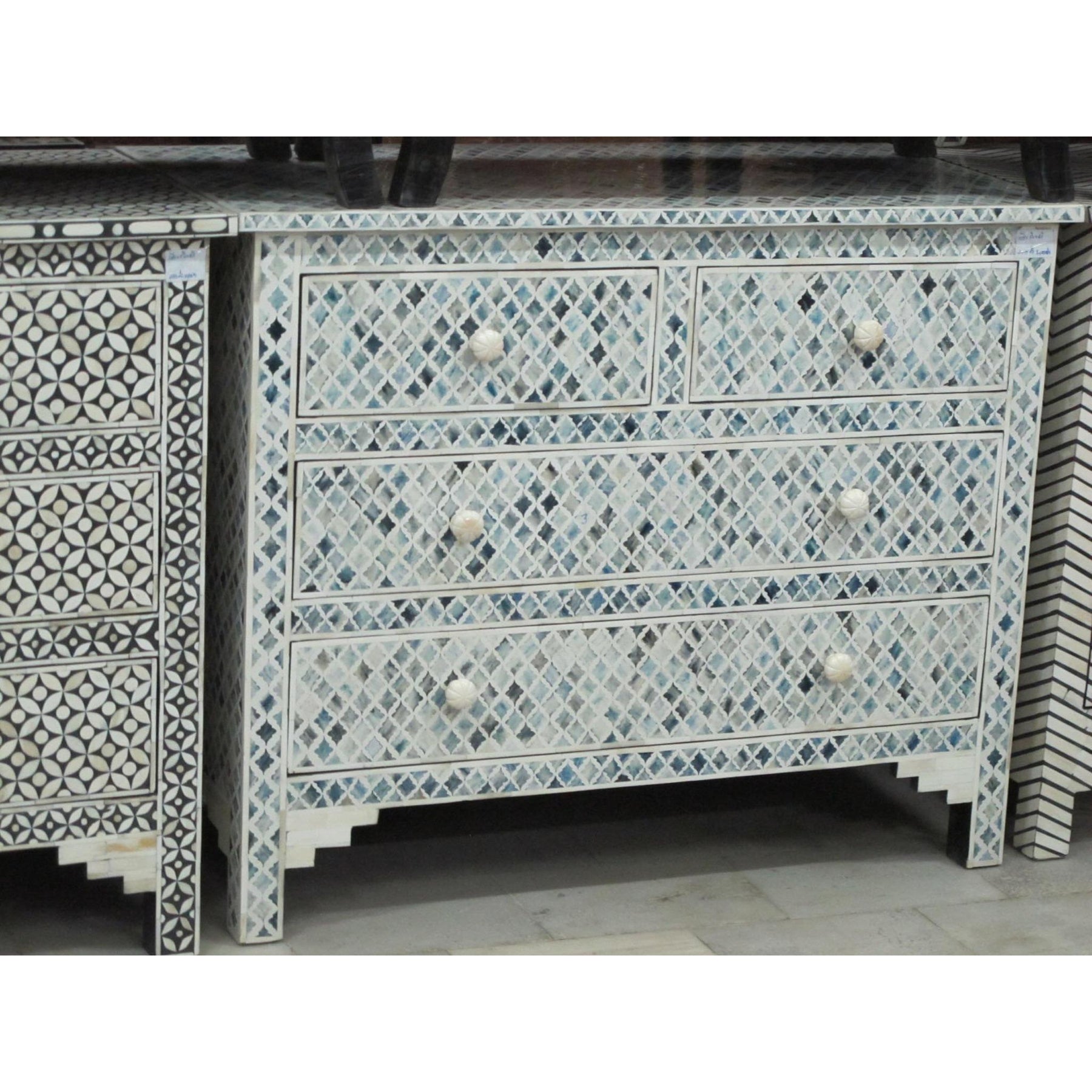 Indian Chest of Drawers - Bone Inlay