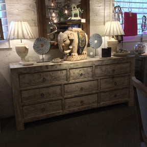 Painted 9 Drawer Sideboard From Mongolia Made From Reclaimed Wood