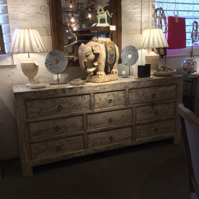 Painted 9 Drawer Sideboard From Mongolia Made From Reclaimed Wood