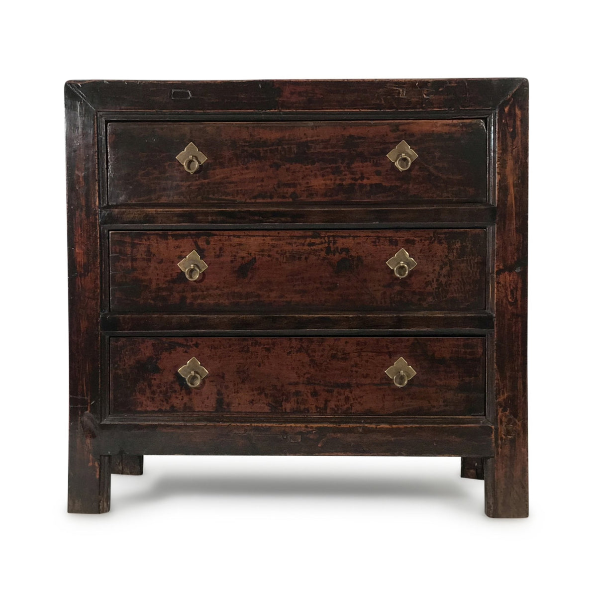 Walnut 3 Drawer Chest Of Drawers from Gansu - 19thC