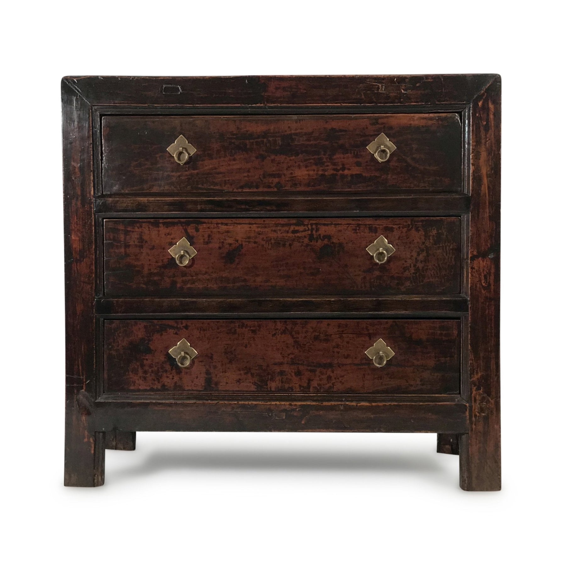 Walnut 3 Drawer Chest Of Drawers from Gansu - 19thC