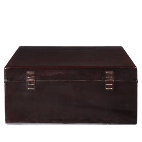 Aubergine Leather Trunk From Shanghai - Ca 1920