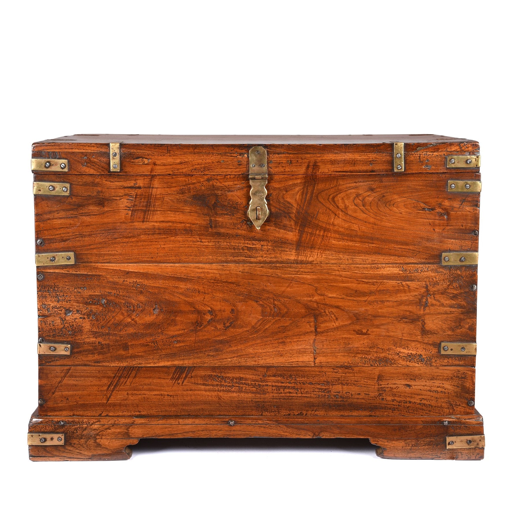 Brass Bound Indian Military Chest From Rajasthan  -19thC