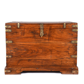 Brass Bound Indian Military Chest From Rajasthan  -19thC