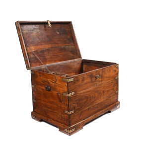 Brass Bound Indian Military Chest From Rajasthan  -19thC