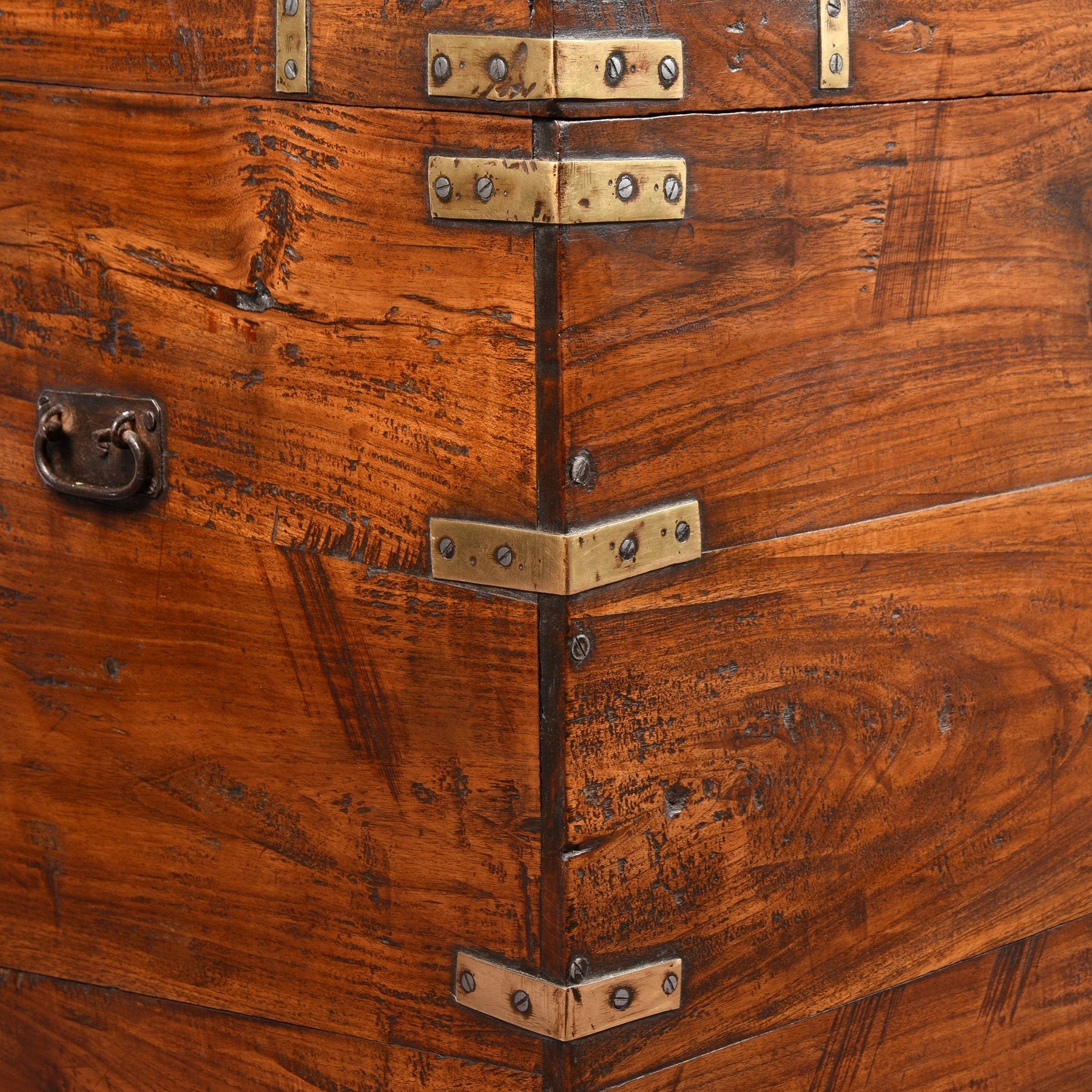 Brass Bound Indian Military Chest From Rajasthan  -19thC