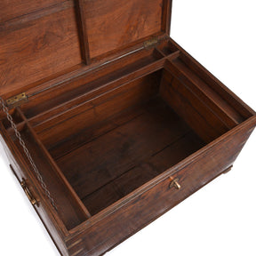 Brass Bound Indian Teak Military Chest - 19thC