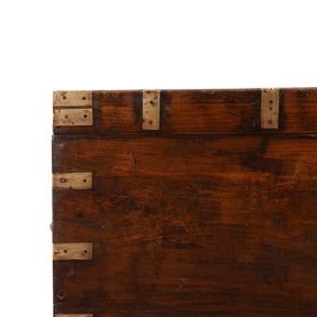 Brass Bound Indian Teak Military Chest - 19thC