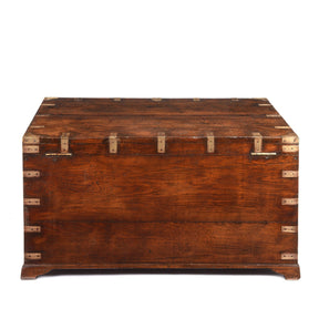 Brass Bound Indian Teak Military Chest - 19thC