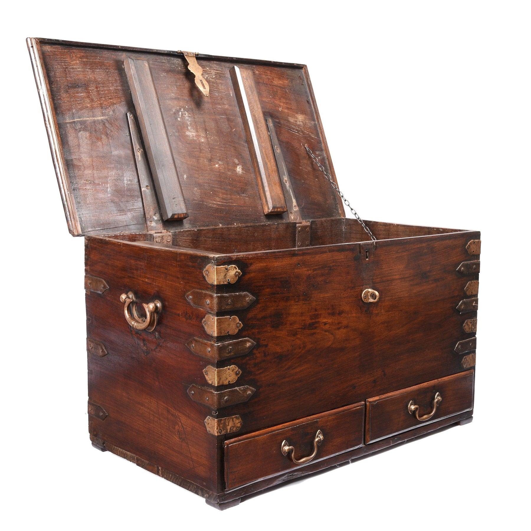 Brass Bound Rosewood Chest from Kutch - 19thC