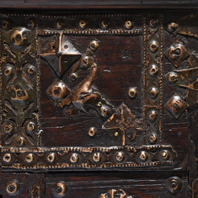 Brass Bound  Rosewood Jewellery Box From Kutch - 19Th C