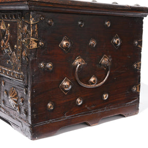 Brass Bound  Rosewood Jewellery Box From Kutch - 19Th C