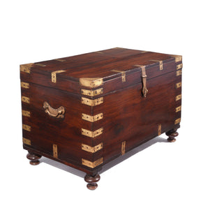 Brass Bound Rosewood Military Chest - 19thC