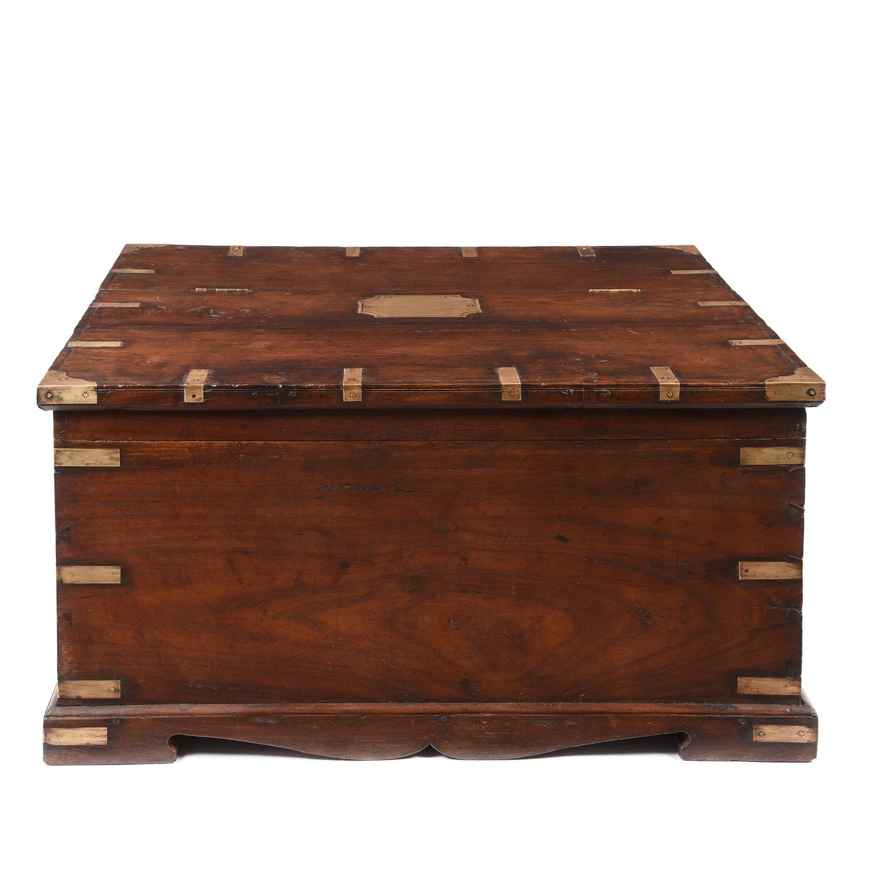 Brass Bound Teak Indian Campaign Chest, Rajasthan -19thC