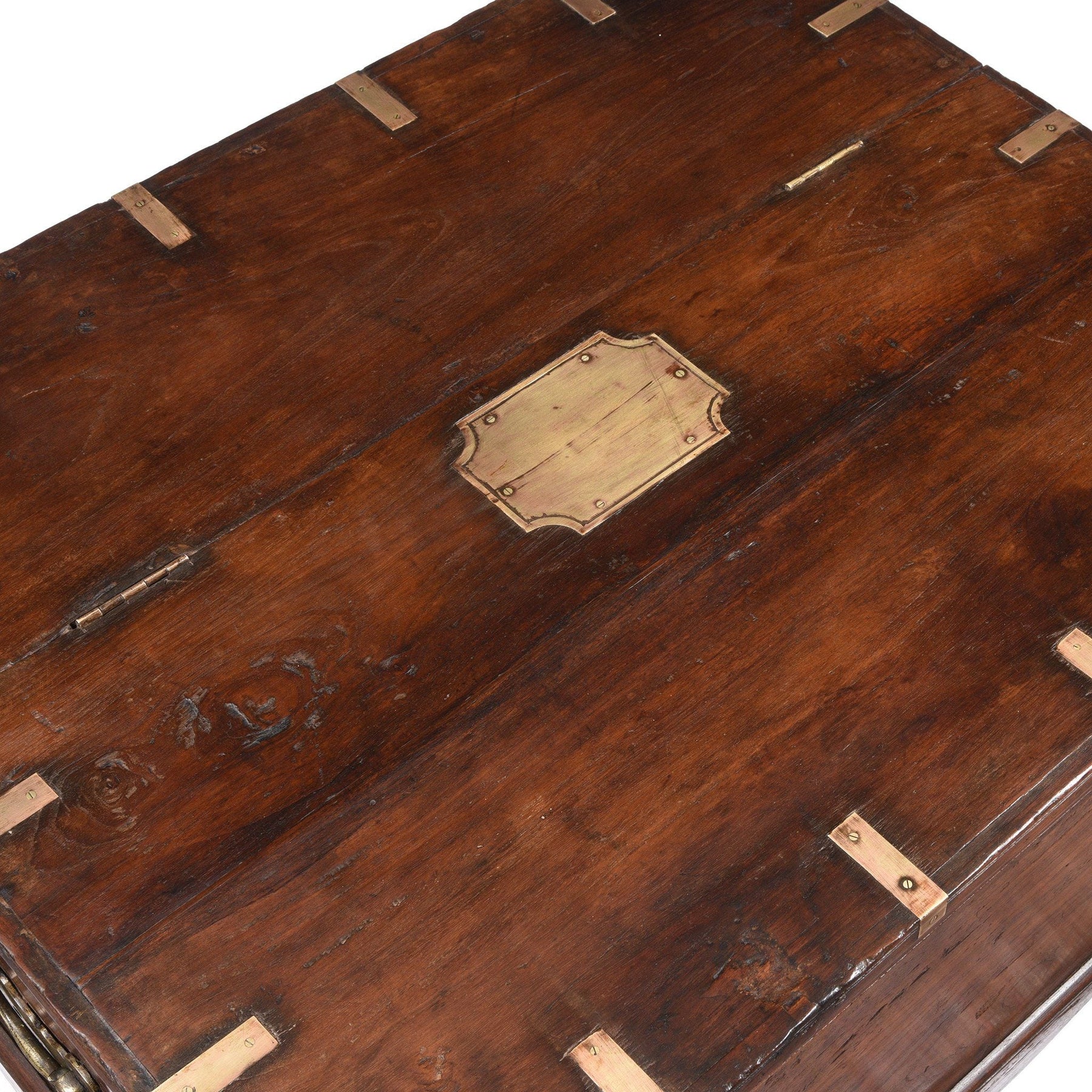 Brass Bound Teak Indian Campaign Chest, Rajasthan -19thC