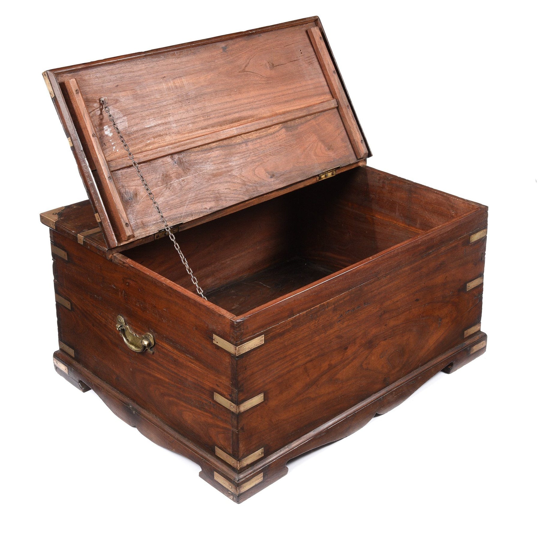 Brass Bound Teak Indian Campaign Chest, Rajasthan -19thC