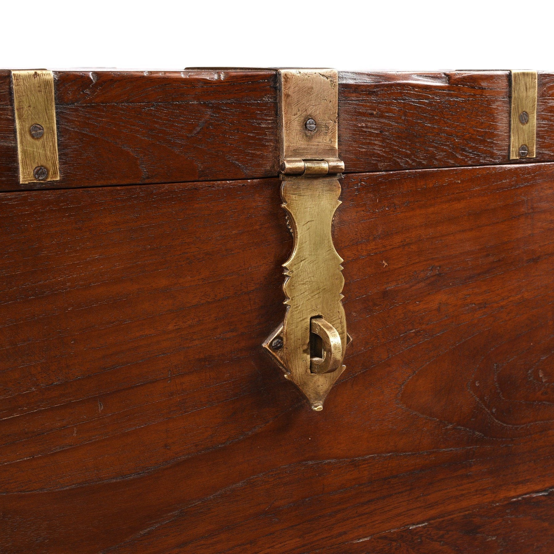 Brass Bound Teak Indian Military Chest, Rajasthan -19thC