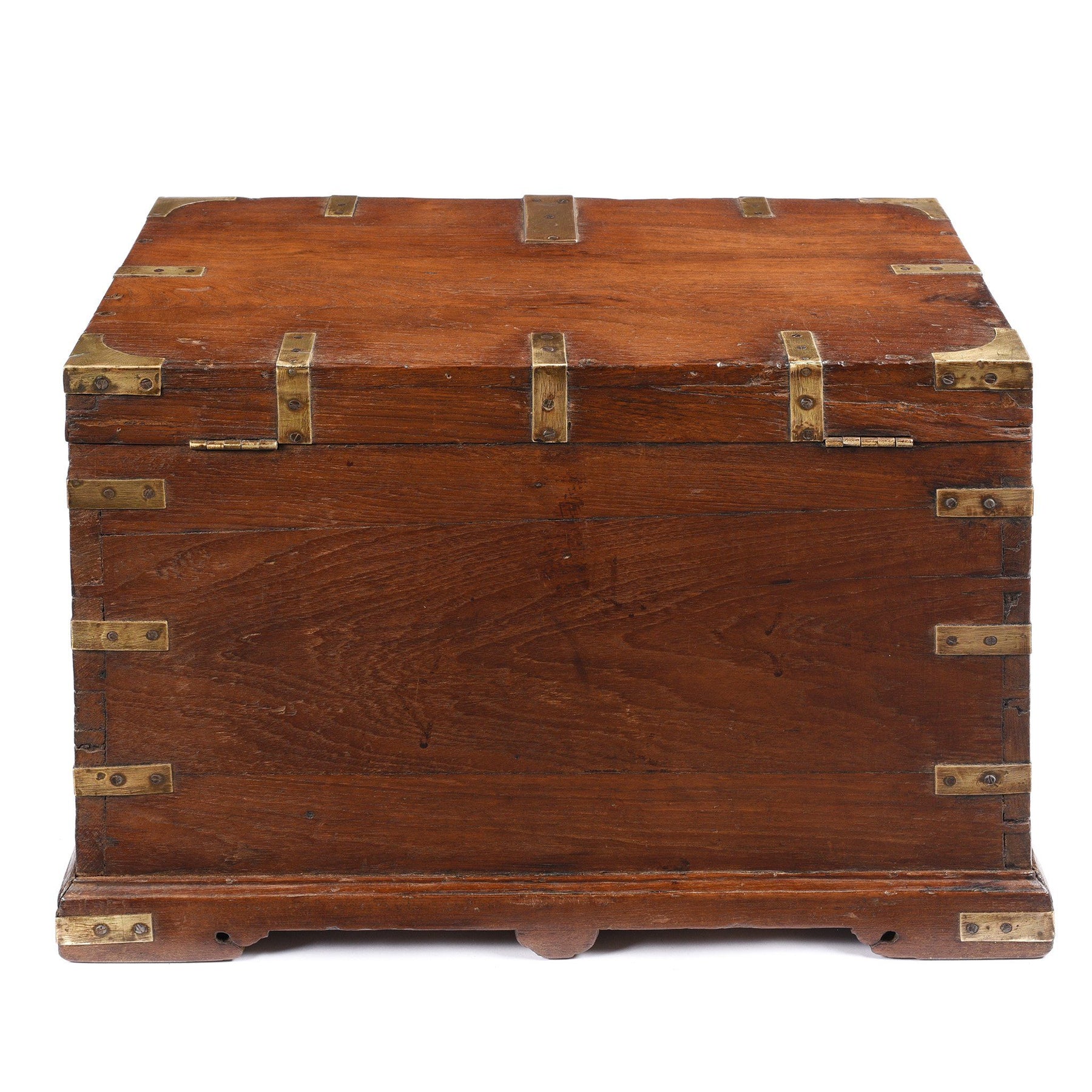 Brass Bound Teak Indian Military Chest, Rajasthan -19thC
