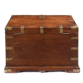 Brass Bound Teak Indian Military Chest, Rajasthan -19thC