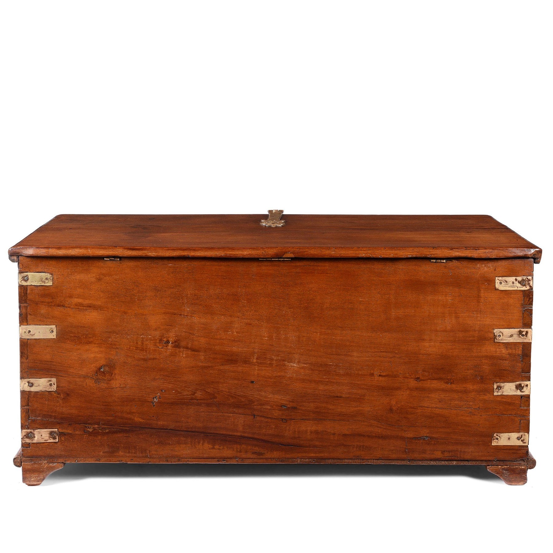 Brass Bound Teak Indian Anglo-Indian Chest, Rajasthan -19Thc