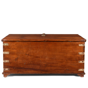 Brass Bound Teak Indian Anglo-Indian Chest, Rajasthan -19Thc