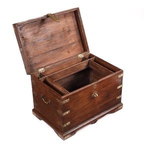 Brass Bound Teak Indian Military Chest, Rajasthan -19thC