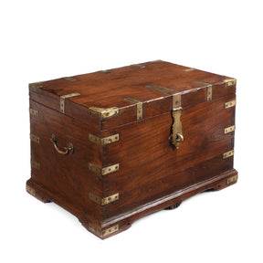 Brass Bound Teak Indian Military Chest, Rajasthan -19thC