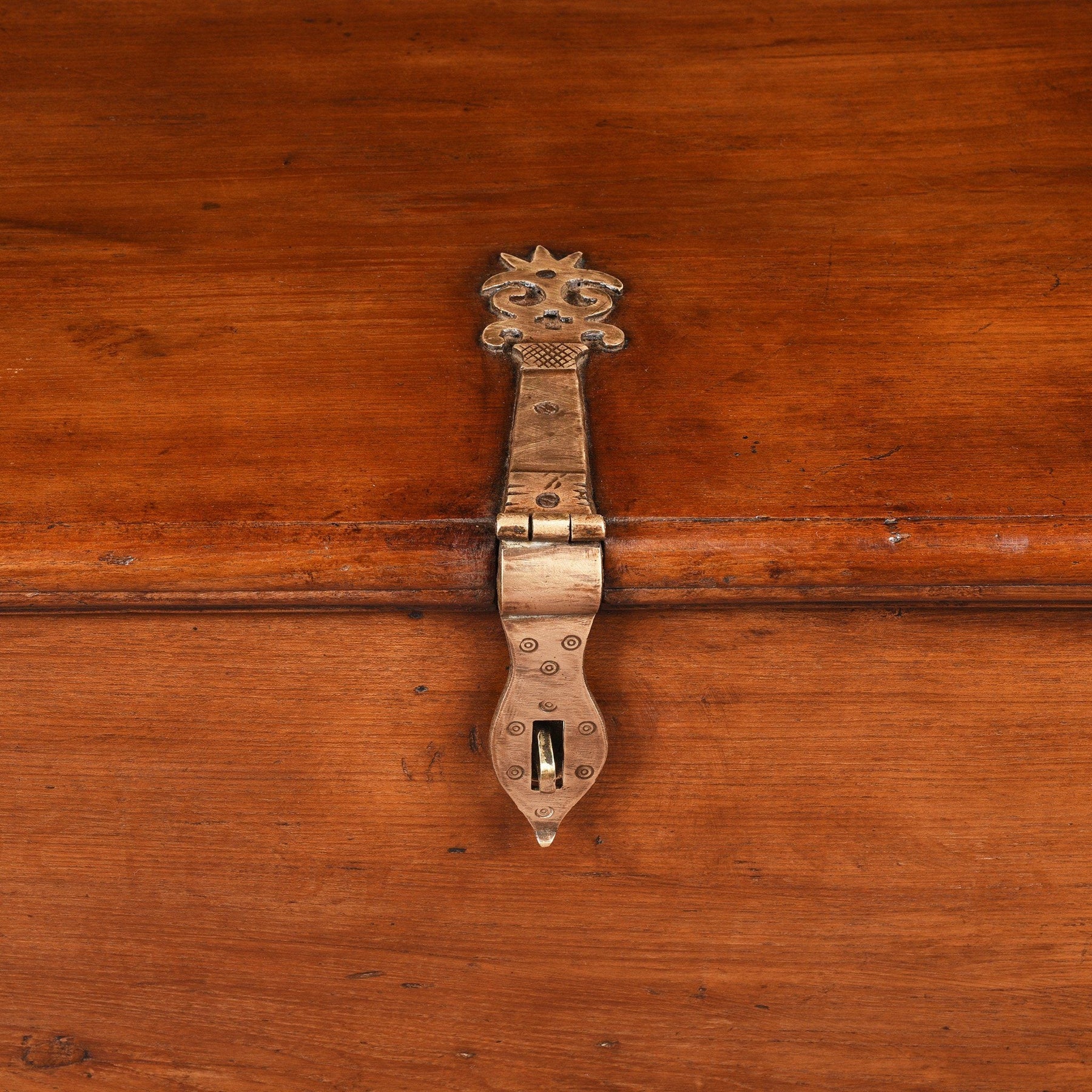 Brass Bound Teak Indian Anglo-Indian Chest, Rajasthan -19Thc