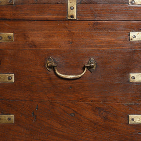 Brass Bound Teak Indian Military Chest, Rajasthan -19thC