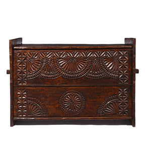 Carved Himalayan Cedar Coffer from the Kulu Valley - 19thC