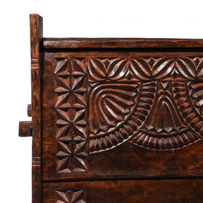 Carved Himalayan Cedar Coffer from the Kulu Valley - 19thC