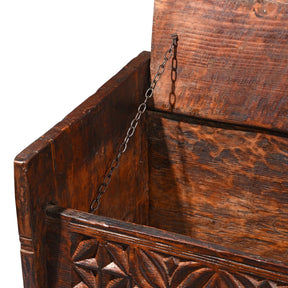 Carved Himalayan Cedar Coffer from the Kulu Valley - 19thC