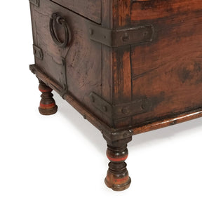 Indian Iron Bound Teak Chest - 19thC