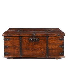 Iron Bound Teak Chest - 19thC - From Gujarat